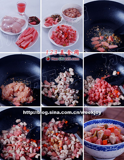 泡菜炒鸡丁 做法及步骤