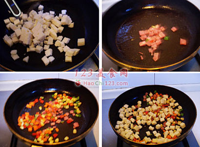 培根焗馒头丁 做法及步骤