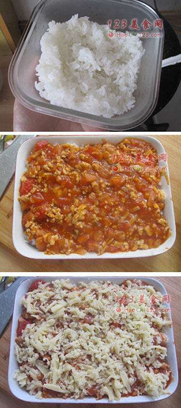 蕃茄肉酱奶酪焗饭图解 做法及步骤